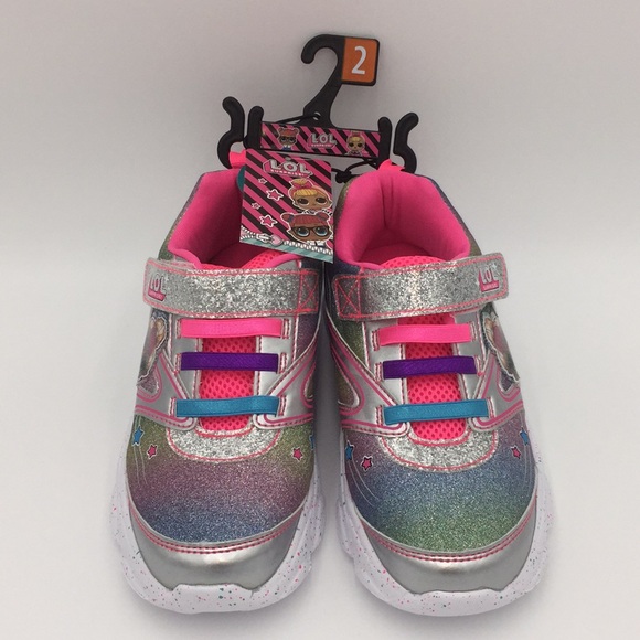 L.O.L. Surprise Girls Athletic Running Shoes Size 2 - Picture 9 of 16